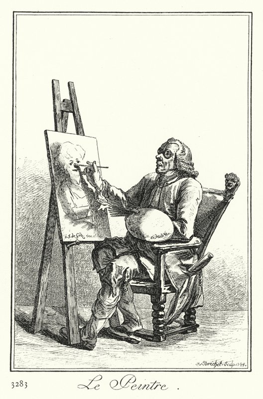 Maleren (gravering) av Joseph Franz von (after) Goez