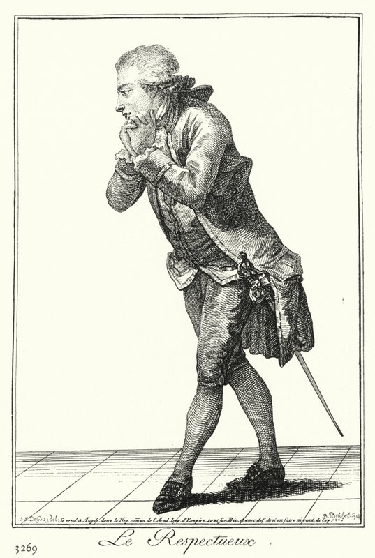 Den respektfulle mannen (gravering) av Joseph Franz von (after) Goez