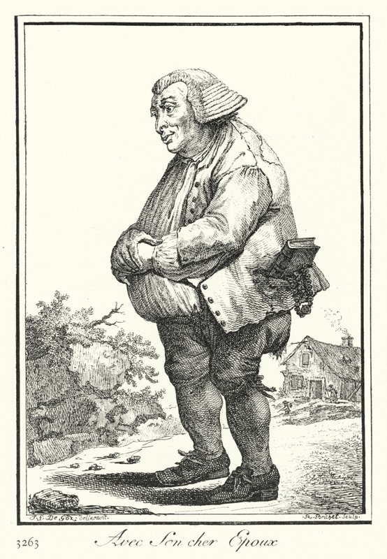 Med hennes kjære ektemann (gravering) av Joseph Franz von (after) Goez