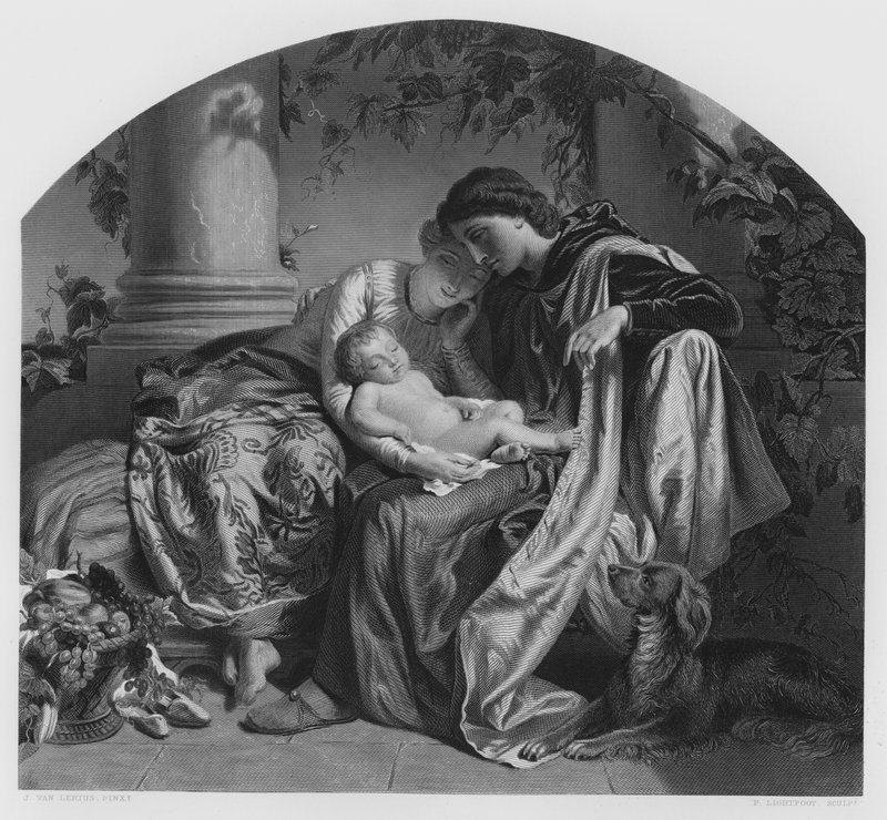 Den førstefødte, fra bildet i Den Kongelige Samling (gravering) av Joseph Henri François van Lerius