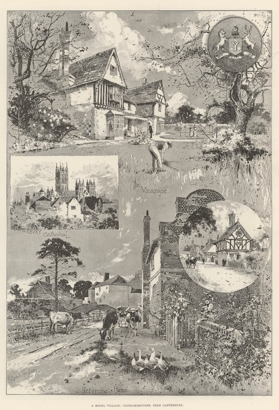 A Model Village, Patricksbourne, nær Canterbury av Joseph Holland Tringham