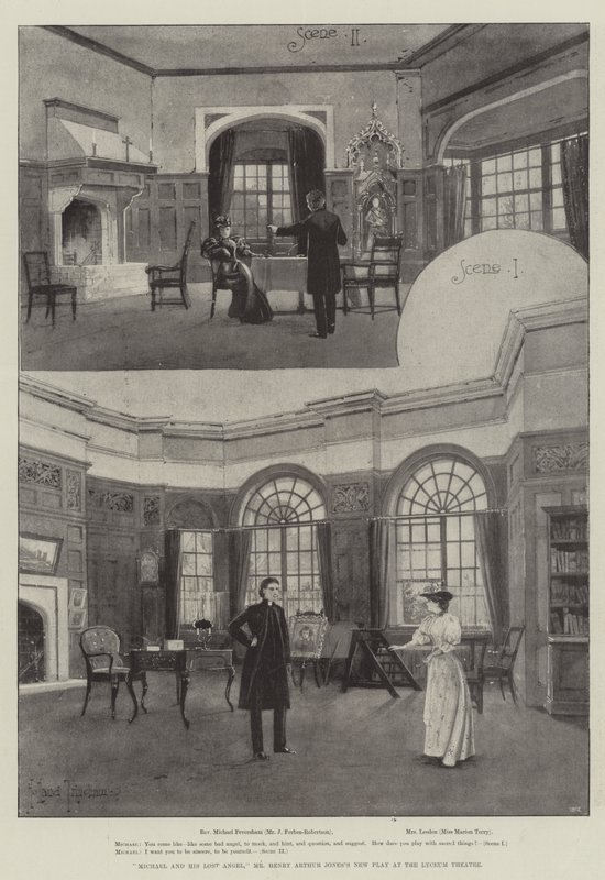 Michael and His Lost Angel, Mr Henry Arthur Jones sitt nye skuespill på Lyceum Theatre av Joseph Holland Tringham
