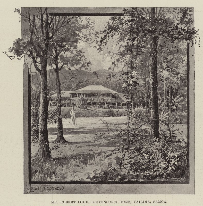 Mr Robert Louis Stevensons hjem, Vailima, Samoa av Joseph Holland Tringham