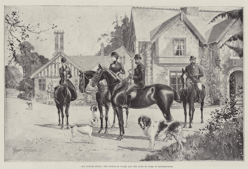 Våre fremtidige konger, prinsen av Wales og hertugen av York i Sandringham av Joseph Holland Tringham