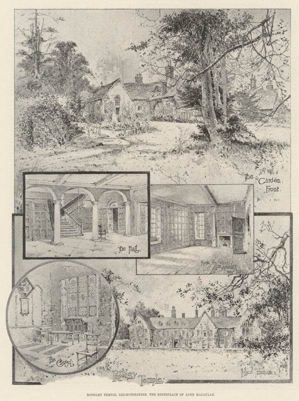 Rothley Temple, Leicestershire, fødestedet til Lord Macaulay av Joseph Holland Tringham