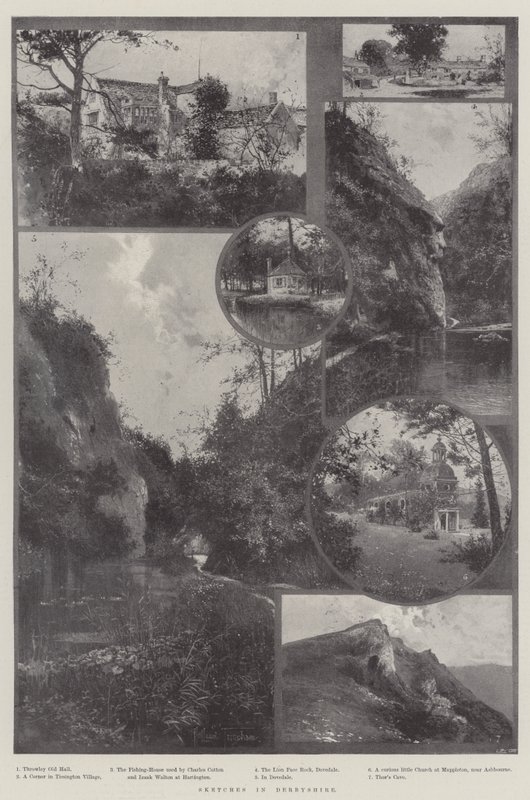 Skisser i Derbyshire av Joseph Holland Tringham