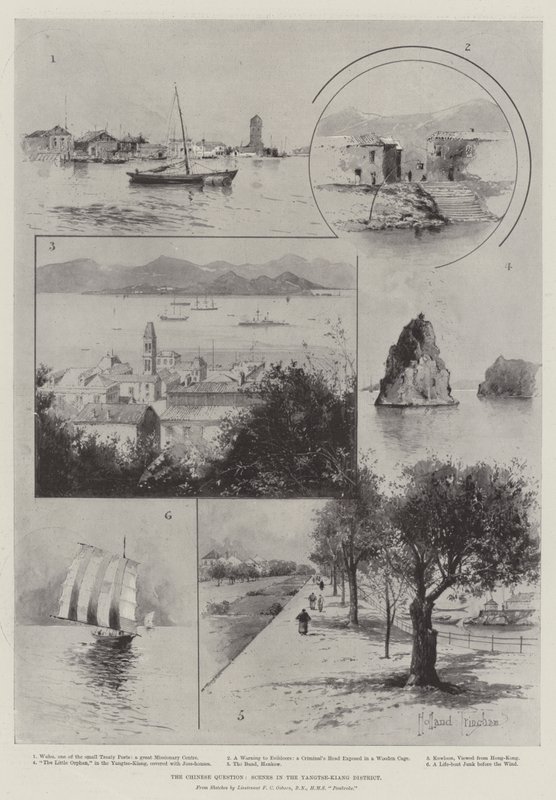 Det kinesiske spørsmålet, scener i Yangtse-Kiang-distriktet av Joseph Holland Tringham