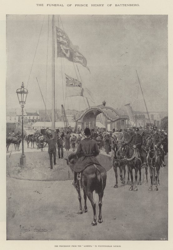 Begravelsen til prins Henry av Battenberg, prosesjonen fra Alberta til Whippingham kirke av Joseph Holland Tringham