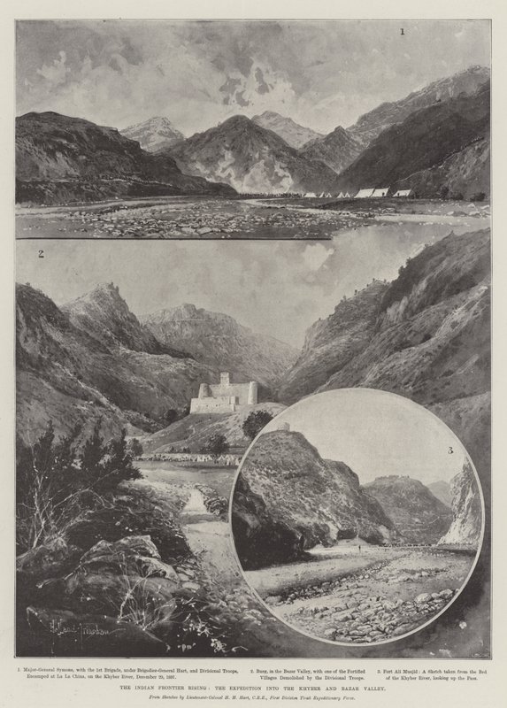 The Indian Frontier Rising, ekspedisjonen inn i Khyber- og Bazar-dalen av Joseph Holland Tringham