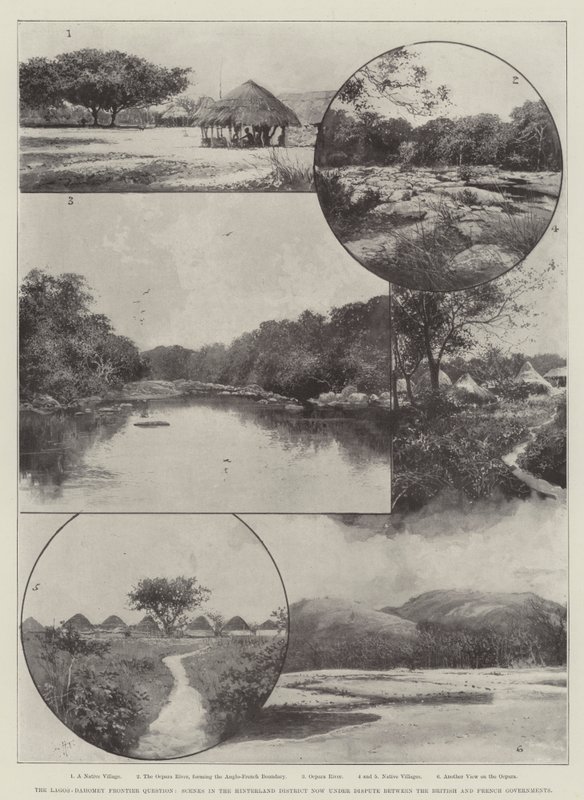 Lagos-Dahomey-grensespørsmålet, scener i Hinterland-distriktet nå under tvist mellom den britiske og franske regjeringen av Joseph Holland Tringham