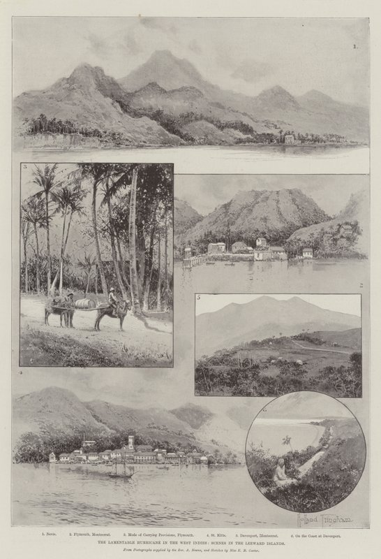 Den beklagelige orkanen i Vestindia, scener på Leeward-øyene av Joseph Holland Tringham