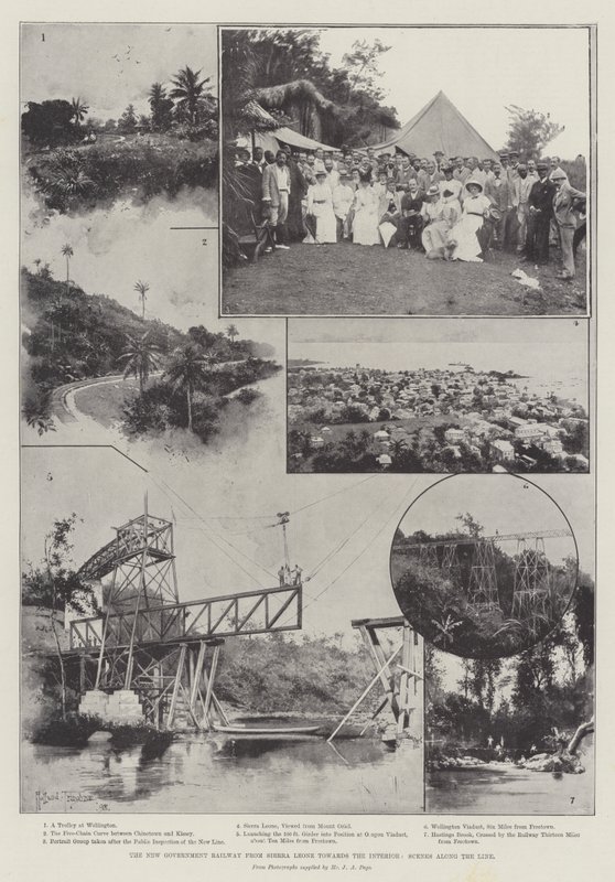 Den nye regjeringsjernbanen fra Sierra Leone mot innlandet, scener langs linjen av Joseph Holland Tringham