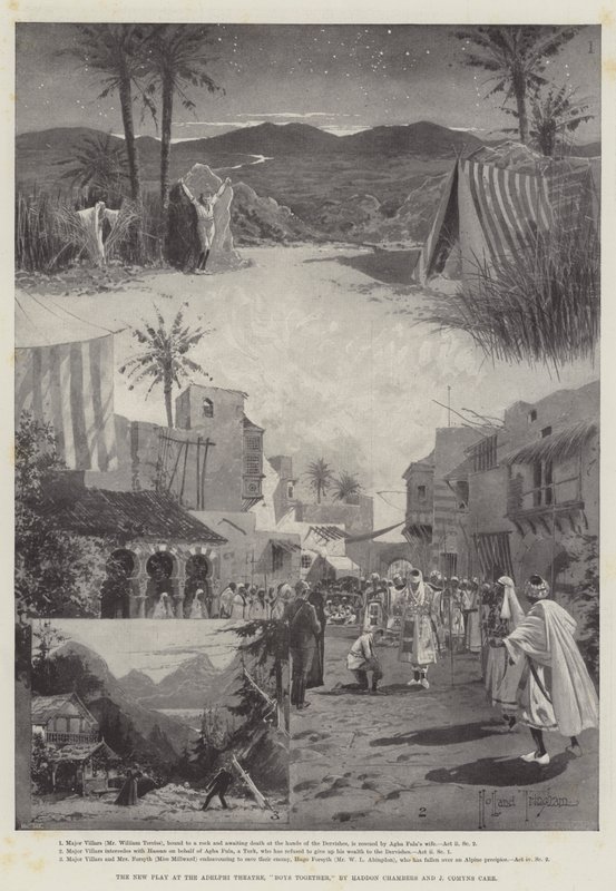The New Play at Adelphi Theatre, Boys Together, av Haddon Chambers og J Comyns Carr av Joseph Holland Tringham