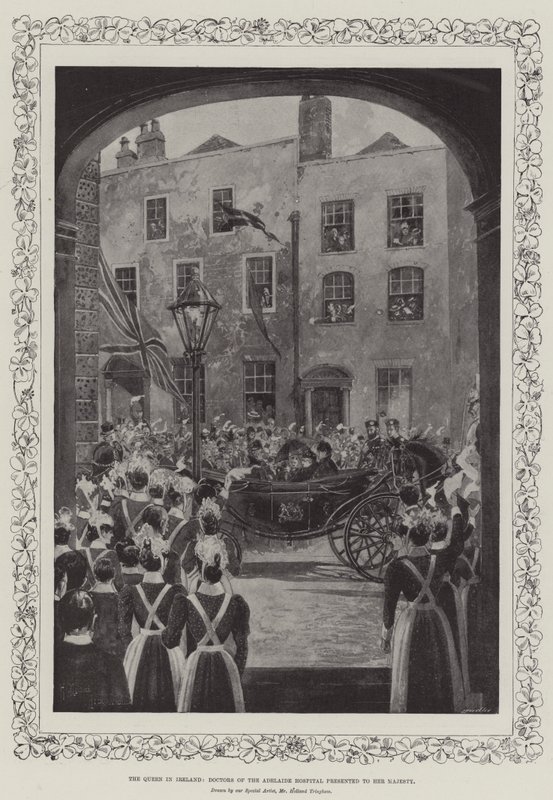 Dronningen i Irland, leger ved Adelaide Hospital presenterte for Hennes Majestet av Joseph Holland Tringham