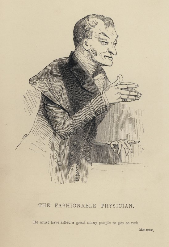 Kenny Meadows: The Fashionable Physician (gravering) av Joseph Kenny (after) Meadows