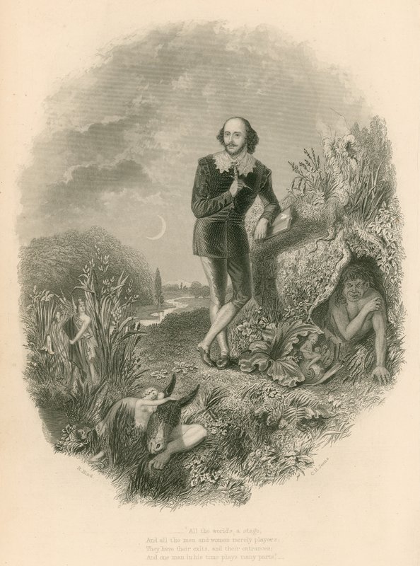 Portrett av Shakespeare, med forskjellige av hans kreasjoner av Joseph Kenny Meadows