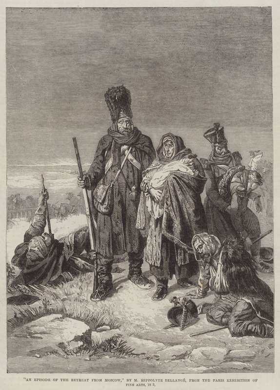 En episode av Retreat fra Moskva av Joseph Louis Hippolyte Bellange