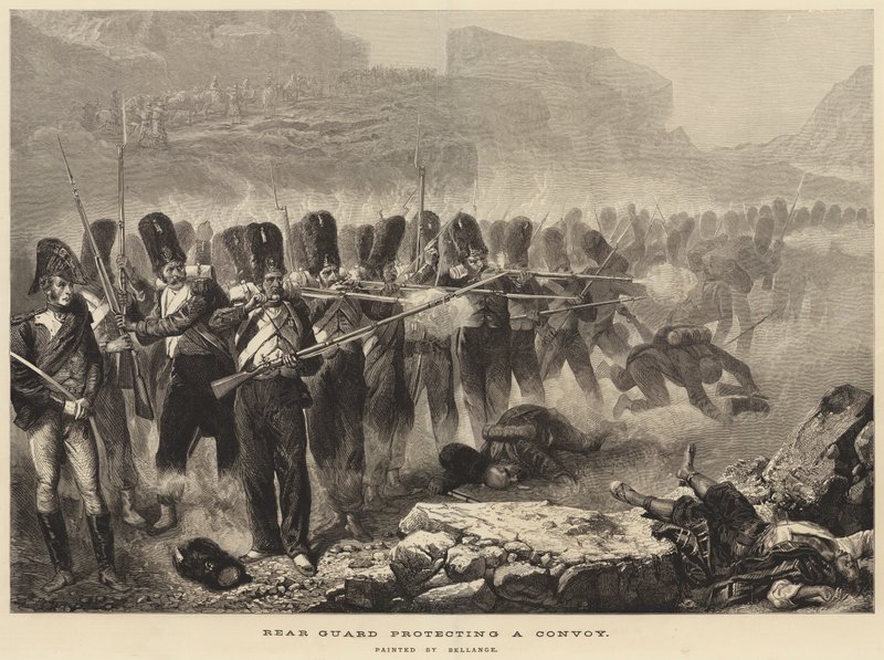 Bakvakt beskytter en konvoi av Joseph Louis Hippolyte Bellange