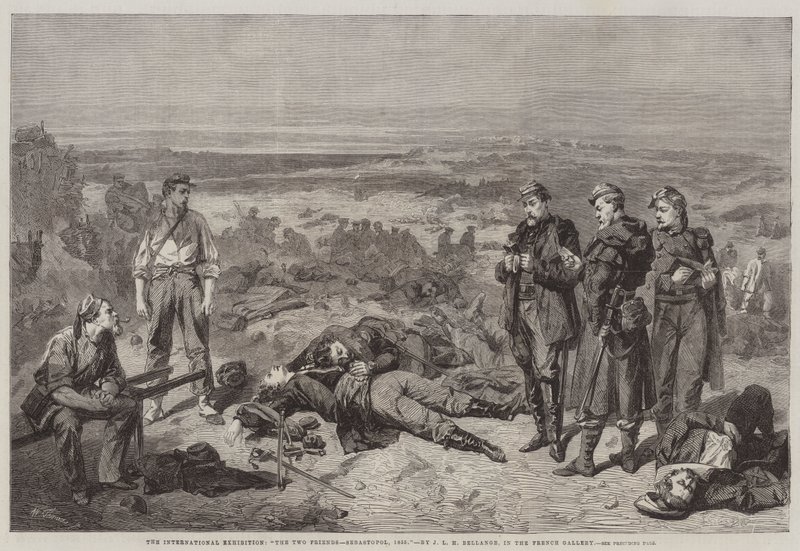 Den internasjonale utstillingen, The Two Friends, Sebastopol, 1855, i det franske galleriet av Joseph Louis Hippolyte Bellange