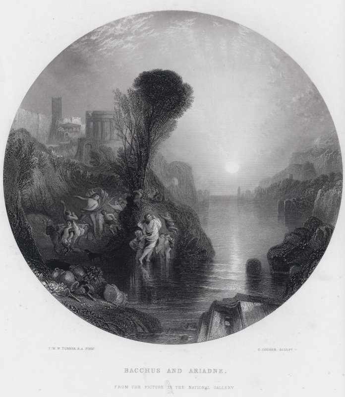 Bacchus og Ariadne (gravering) av Joseph Mallord William (after) Turner
