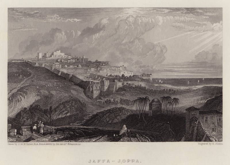 Jaffa, Joppa (farge litho) av Joseph Mallord William (after) Turner