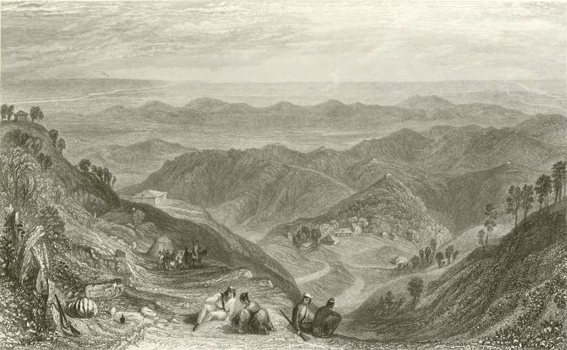 Mussooree and the Dhoon, fra Landour av Joseph Mallord William Turner