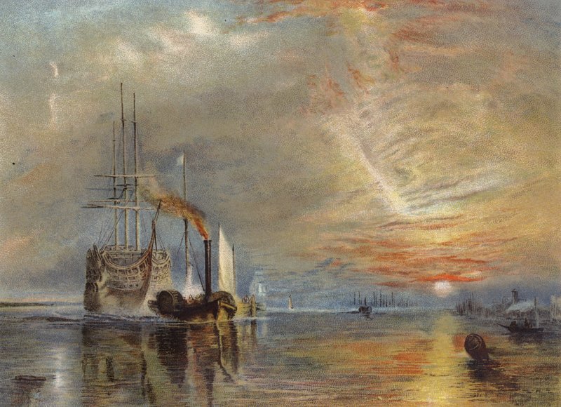 "Den gamle Temeraire dro til sin siste køye" av Joseph Mallord William Turner