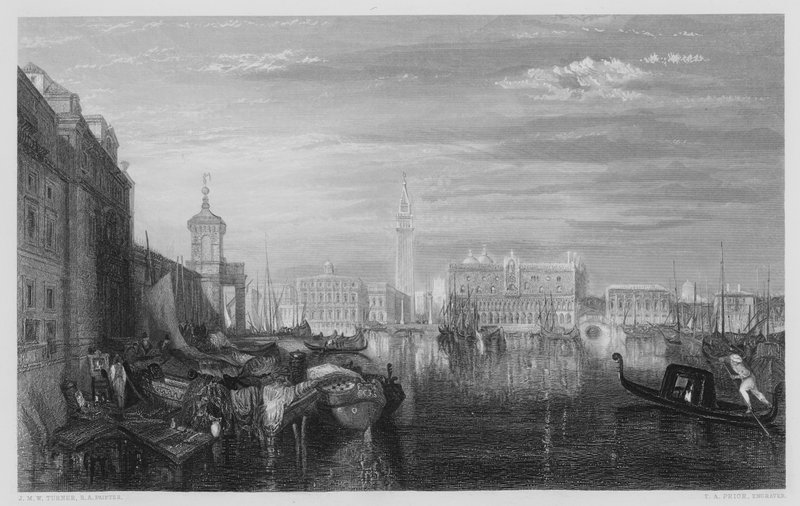 Venezia, Canal Grande, fra bildet i Vernon Gallery av after Joseph Mallord William Turner