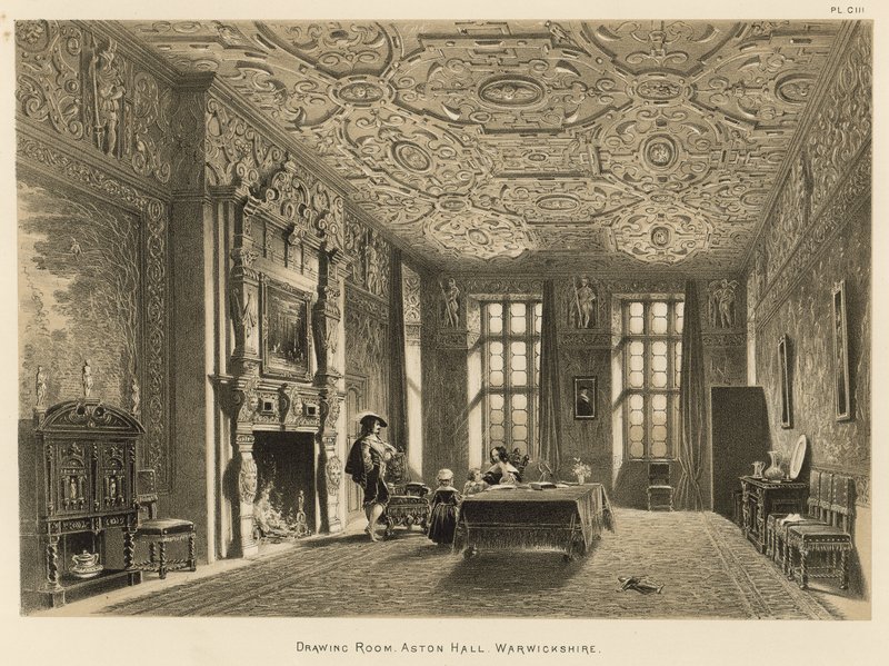 Drawing Room, Aston Hall, Warwickshire av Joseph Nash