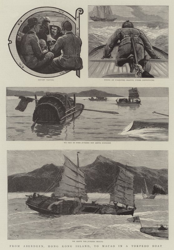Fra Aberdeen, Hong Kong Island, til Macao i en torpedobåt av Joseph Nash