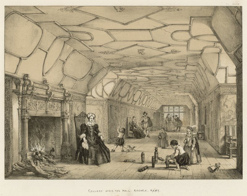 Galleri over hallen, Knowle, Kent av Joseph Nash