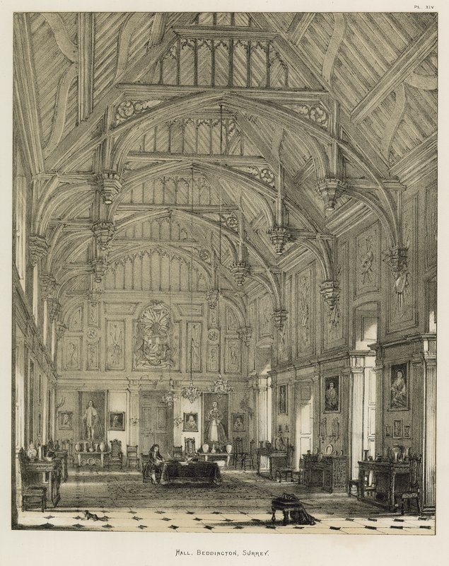 Hall, Beddington, Surrey av Joseph Nash