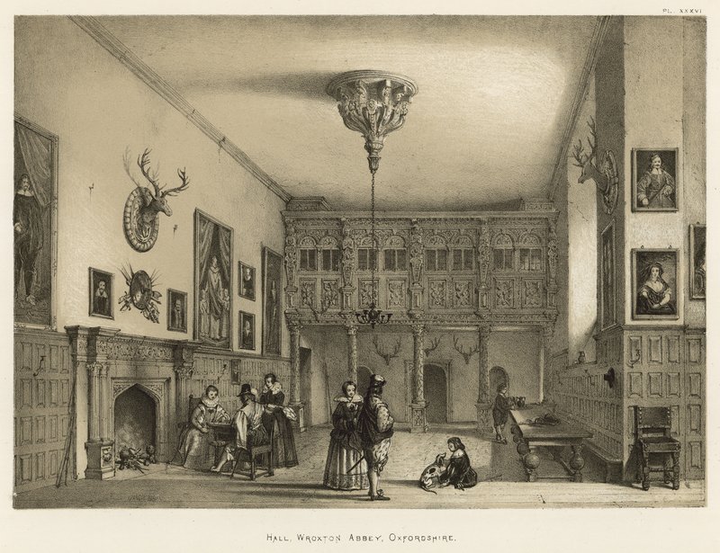 Hall, Wroxton Abbey, Oxfordshire av Joseph Nash