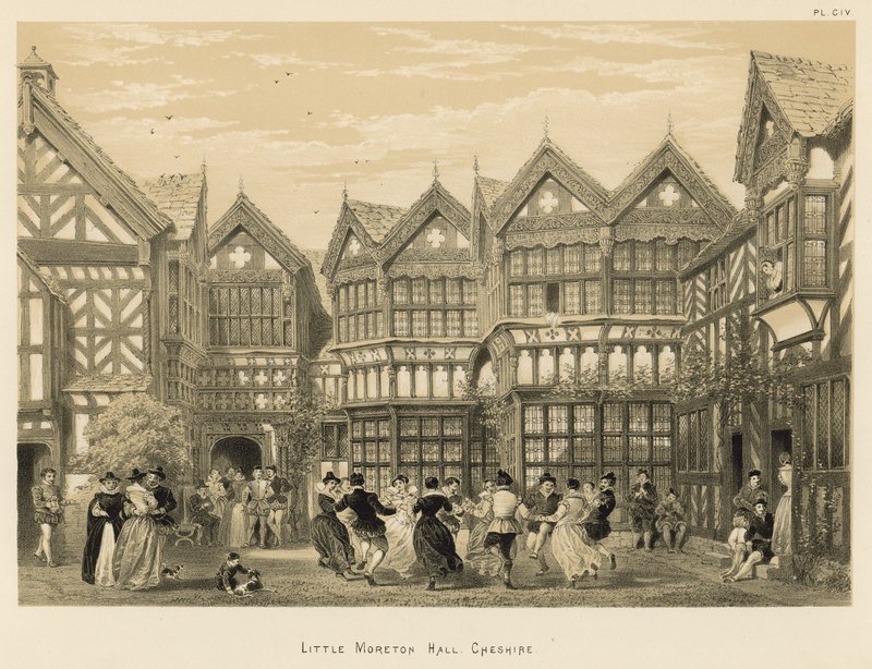 Little Moreton Hall, Cheshire av Joseph Nash