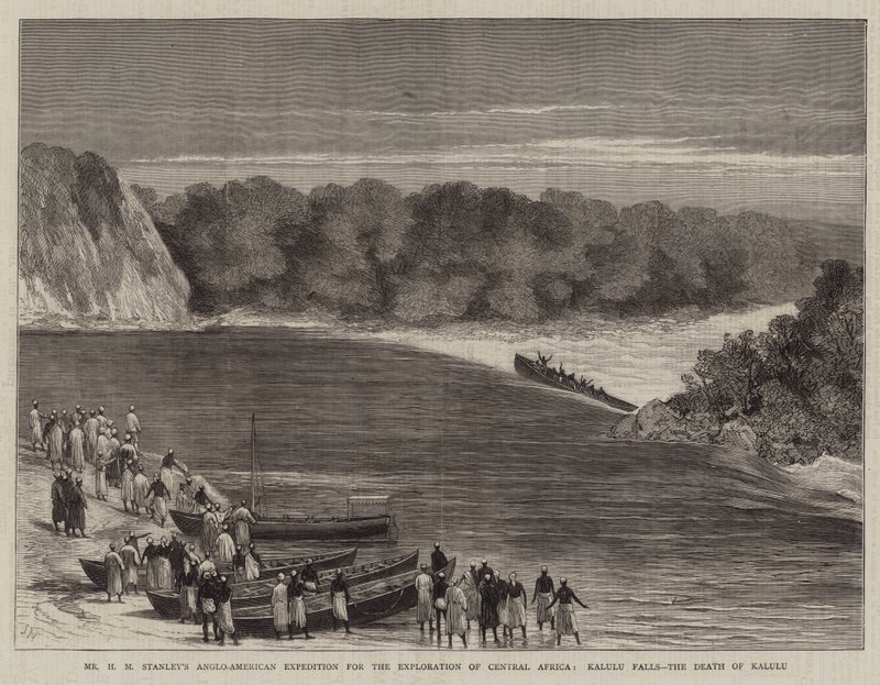 Mr HM Stanleys anglo-amerikanske ekspedisjon for utforskning av Sentral-Afrika, Kalulu Falls, The Death of Kalulu av Joseph Nash