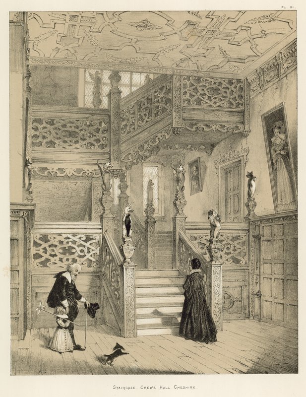 Trapp, Crewe Hall, Cheshire av Joseph Nash
