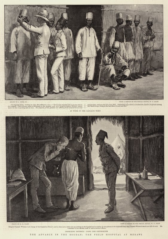 The Advance in the Soudan, feltsykehuset i Merawi av Joseph Nash
