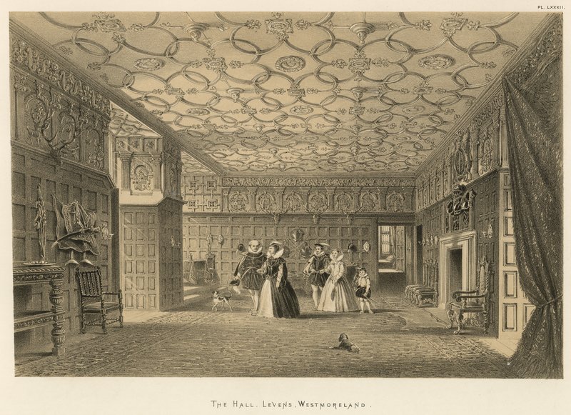 The Hall, Levens, Westmoreland av Joseph Nash