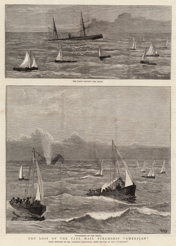 Tapet av Cape Mail Steamship American av Joseph Nash