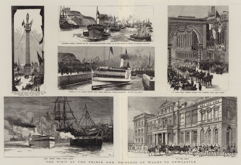Prinsen og prinsessen av Wales besøk i Newcastle av Joseph Nash