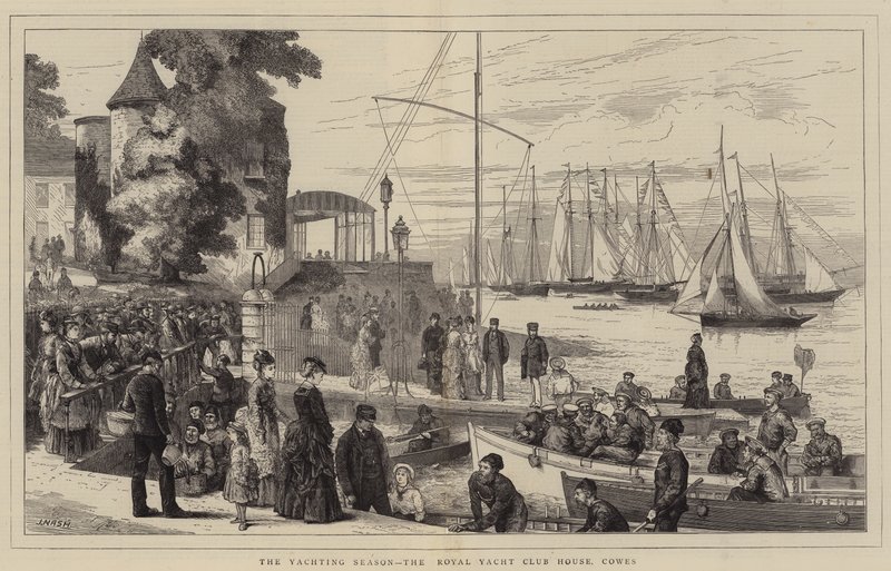 Yachtsesongen, Royal Yacht Club House, Cowes av Joseph Nash