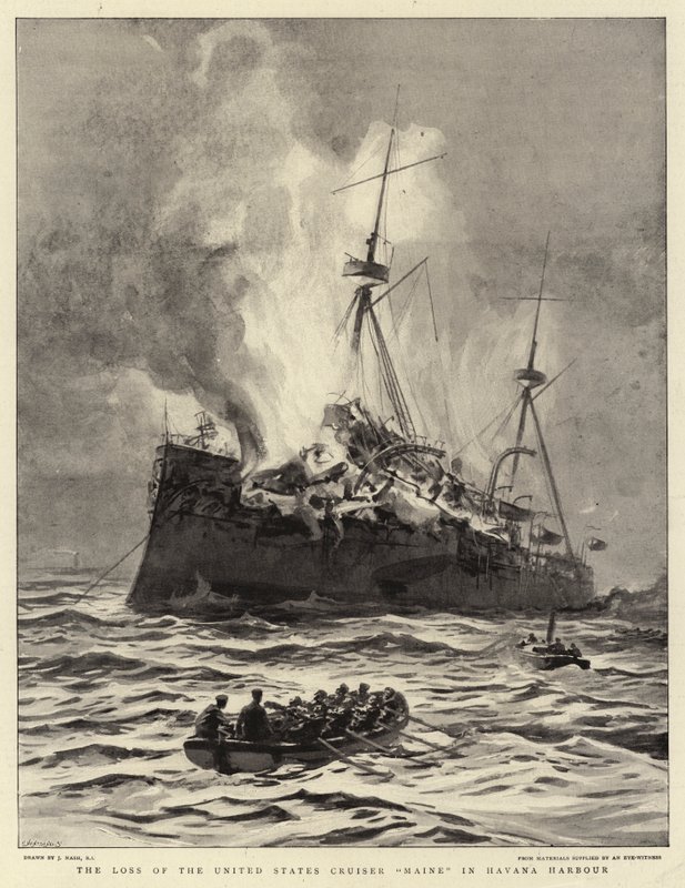 Tapet av United States Cruiser Maine i Havana havn av Joseph Nash
