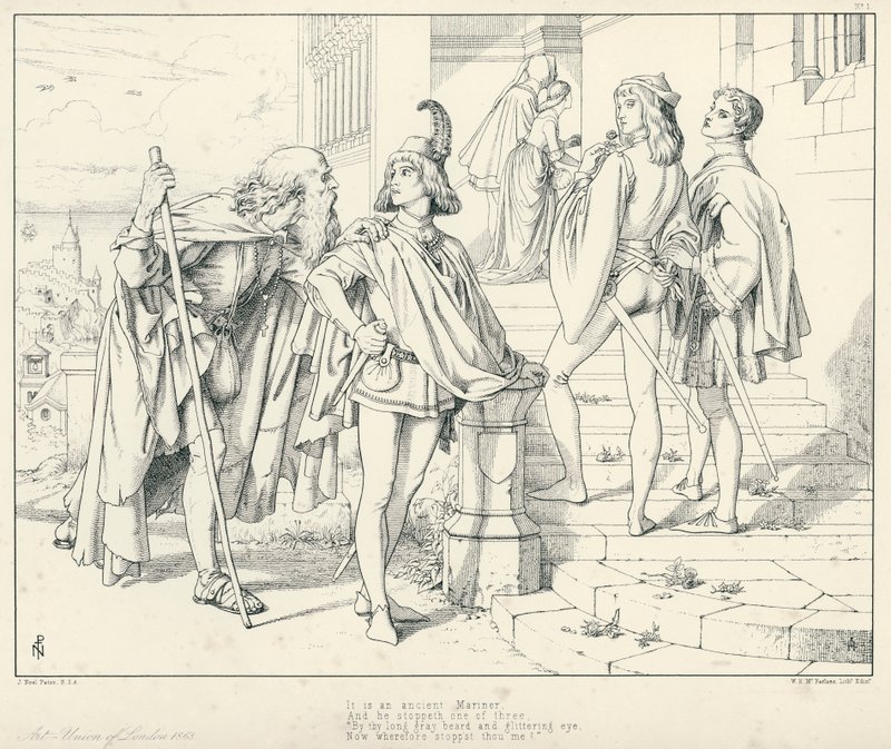 Illustrasjon for Coleridge's Rime of The Ancient Mariner (gravering) av Joseph Noel (after) Paton