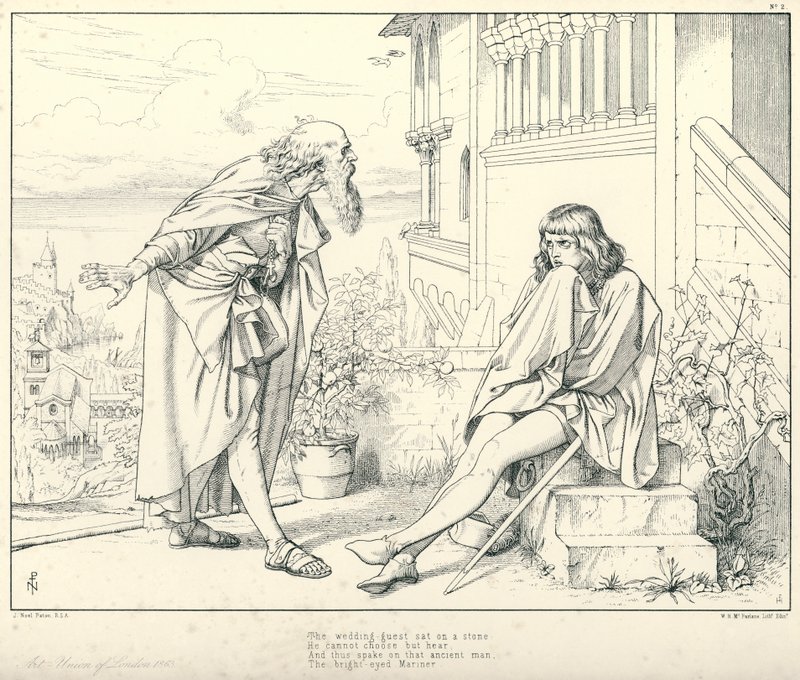 Illustrasjon for Coleridge's Rime of The Ancient Mariner (gravering) av Joseph Noel (after) Paton
