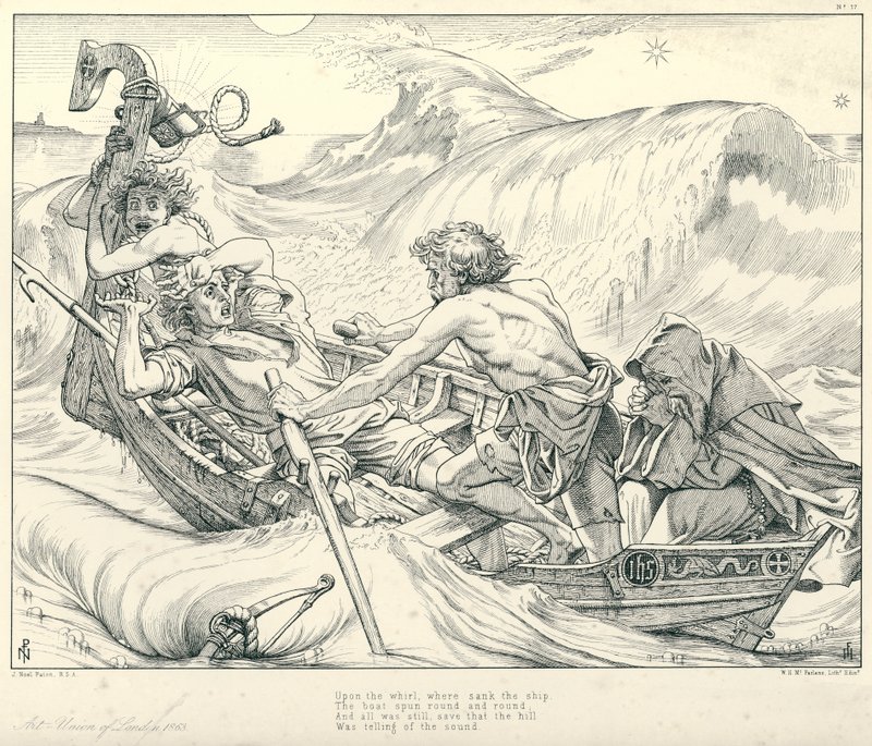 Illustrasjon for Coleridge's Rime of The Ancient Mariner (gravering) av Joseph Noel (after) Paton