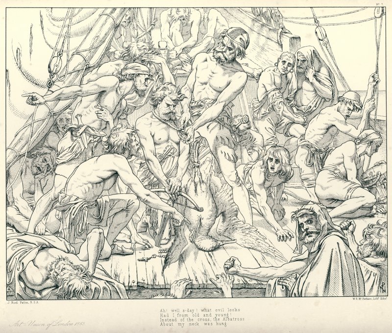 Illustrasjon for Coleridge's Rime of The Ancient Mariner (gravering) av Joseph Noel (after) Paton