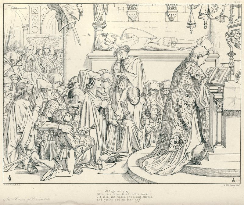 Illustrasjon for Coleridge's Rime of The Ancient Mariner (gravering) av Joseph Noel (after) Paton