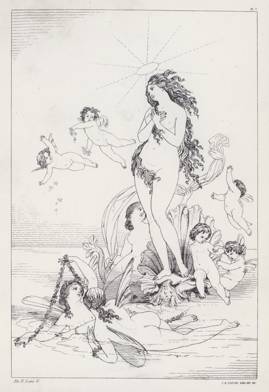 Shelley's Prometheus Unbound, Act II, Scene 5 (gravering) av Joseph Noel (after) Paton