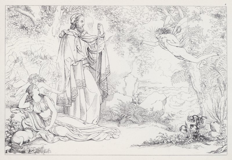 Shakespeares The Tempest, akt I, scene 2 av Joseph Noel after Paton