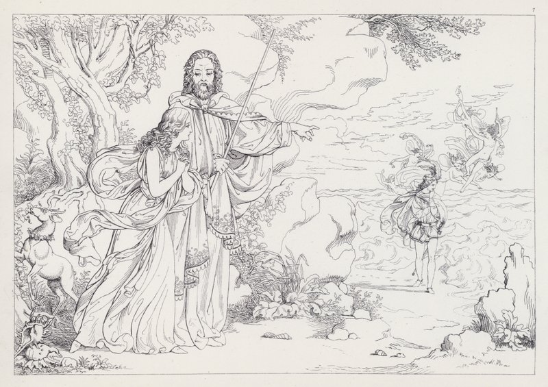 Shakespeares The Tempest, akt I, scene 2 av Joseph Noel after Paton